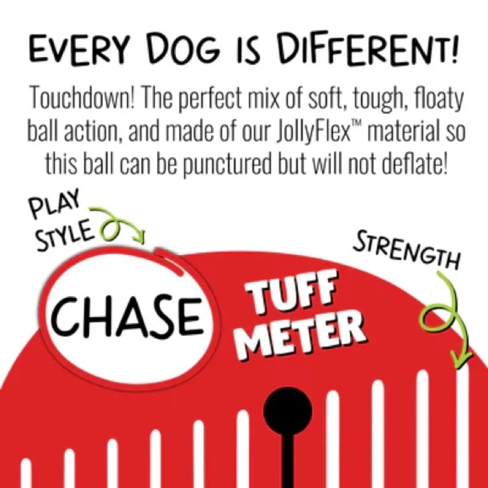 NEW JOLLY PETS Dog Toy Football 8” for Medium to Large Dog Green Apple